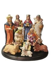 Vintage JC Penney Nativity Scene Porcelain Hand PAINTED 11 Piece In Box 2003 picture