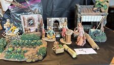 Vintage FONTANINI Lot of 6 Figures & 3 Buildings-1 Lighted~ & Trees  Italy 5