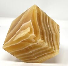 2.5” Floating  Yellow Calcite Crystal Cube Polished Pretty Banding picture