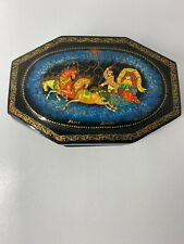 Vintage Russian Lacquer Palekh Trinket Box  Collectible picture