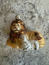 Old World Christmas OWC Lion and Lamb Peaceable Kingdom Easter Glass Ornament picture