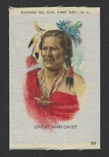 1910's S67 649 Tobacco Silk - American Indian Portrait Series - Great War Chief picture