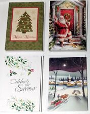 48 CHRISTMAS CARDS WITH ENVELOPES, 4 UNIQUE STYLES (17/12/12/7 QTY), BOXED, NEW picture