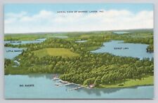 Postcard Aerial View Of Barbee Lakes Indiana picture
