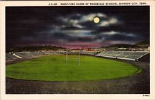 J-C-65 Night-Scene of Roosevelt Stadium Johnson City Tenn Linen Premium Postcard picture