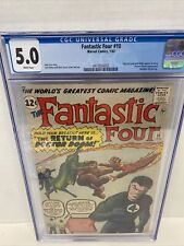 FANTASTIC FOUR #10 CGC 5.0 WHITE Pages 3rd App Doctor Doom Stan Lee picture