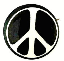 PEACE SIGN BUTTON  - 1974 Aldermaston Peace Symbol - 1