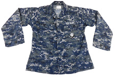 US Navy NWU Blouse 35 Short Working Uniform Blue Camo Nylon/Cotton USN Top USGI picture
