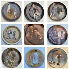 Vintage 9 Norman Rockwell plates exclusive limited edition with certificates picture
