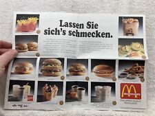 1980's 1990's McDonalds Picture Menu German German Vtg picture