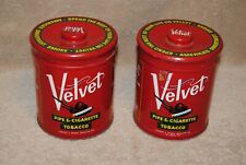 2 Vintage Velvet Pipe and Cigarette Tobacco Tins Liggett & Meyers Tobacco Co. picture