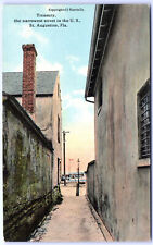 Postcard FL Treasury the Narrowest Street in US St Augustine Florida c.1910's N8 picture