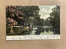 Postcard Raymond ME Maine Scenic River Jordan Boat Vintage UDB picture