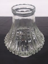 Vtg Indiana Glass Diamond Point CLEAR Hurricane Oil Lamp Shade ONLY 7
