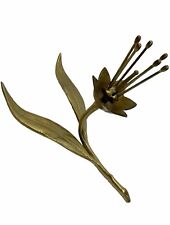 Vintage Mid Century 50s 60s Brass Flower Lotus Lily Ashtray Sculpture picture