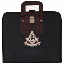 Hand-Embroidered Past Master Masonic Apron Case with Handle - Texas Regulation picture