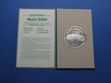 John Deere 1994 Model 8400 Tractor Silver Round in Case with Story 1 oz 999 Fine picture