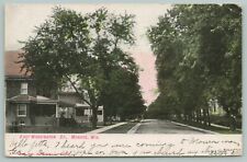 Monroe Wisconsin~East Washington Street homes~Big Porches~1907 Postcard picture