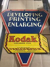Kodak developing printing enlarging Verichrome porcelain rare advertising sign picture