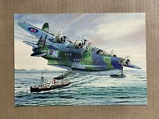 Postcard Short Sunderland Bomber WW2 Aircraft Plane WWII RAF AFD Bannister Art picture