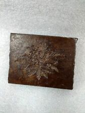 Vintage Solid Iron Fine Hand Carved Floral Work Old Indian Cloth Printing Mold picture