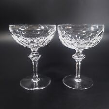 2 Waterford Curraghmore Clear Crystal Champagne Tall Sherbet Goblets 2 FLEABITES picture