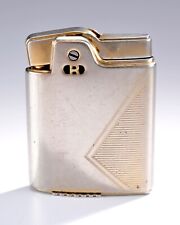 Vintage Ronson Essex Pocket Lighter Chrome & Gold Art Deco Design - No Monogram picture