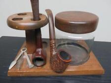 Brigham 33A 3 dot, Medico Standard 2 Vintage Pipes with Stand, Humidor & Tools picture
