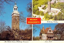 1980 MA Wellesley College Tower Babson Institute of BA MINT 4x6 postcard CT30 picture
