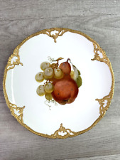 KPM Berlin Art Nouveau Porcelain Fruit Plate Pears Grapes Detailed Gold Trim picture