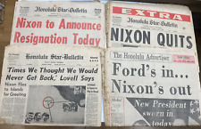Lot 4 Honolulu Advertiser Star Bulletin Newspapers President Richard Nixon 1974 picture