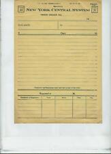 NEW YORK CENTRAL SYSTEM BLANK FORM 31 TRAIN ORDERS  (8)  CIRCA 1959. picture