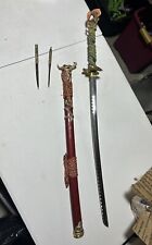 Stainless Steel Green And Pink Dragon Samurai Sword/Katana picture