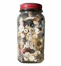 Vtg Lot Of Buttons Old Mayo Jar Full Collectible Crafting Sewing Assorted Atlas picture