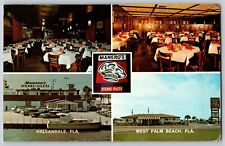 Hallandale, Florida FL - Famous Manero's Restaurant - Vintage Postcard - Posted picture