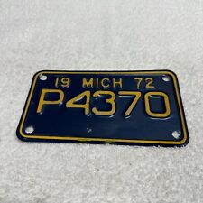 1972 Michigan Motorcycle License Plate P 4370 picture