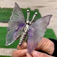 112g Natural Colour Fluorite Handcarved butterfly Crystal Specimen picture