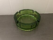 VTG Ashtray Ash Tray MCM Chunky Large GREEN Glass 6” picture