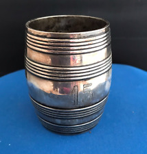 Barrel Shaped Silver Plated Spirit Measure by Wiskemann (late 18th/early 19th) picture
