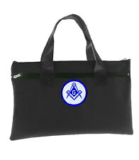 Black Masonic Tote Bag for Freemasons - Blue and White Round Classic Logo picture