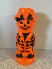Vintage Halloween Scarecrow Jack O Lantern Pumpkin Blow Mold No Cord Vibrant picture