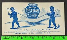 Vintage 1880s Cherubs Boys Carry Jar of Boston Baked Beans Box Label Trade Card  picture