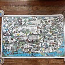 VINTAGE 1980s  ILLUSTRATED MAP UPTOWN NEW ORLEANS  AIN'T DERE NO MORE 24 X 36 picture