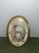 Vintage Florentine Wall Plaque , Made In Italy , Gold Gilded , Roman Ruins picture