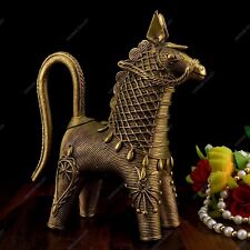 Handcrafted Artwork Dhokra Brass Bankura Horse For Home Décor Pack of 1 Pcs picture