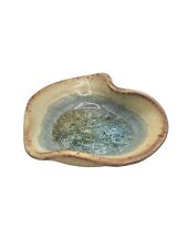 Earth Tones Heart Shaped Ceramic And Pressed Glass Small Trinket Jewelry  Dish picture