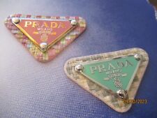 PRADA 2 ZIP PULL  CHARM  47X30MM SILVER tone GREEN , PINK    THIS IS FOR 2 picture