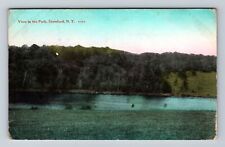 Stamford NY-New York, View In The Park, Antique, Vintage c1914 Postcard picture