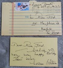 Handwritten Signed Note from MAUREEN O'SULLIVAN - Lyceum Theater New York 1980 picture