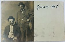 Vintage Men in Old Fashioned Suits RPPC 1907 Real Photo Postcard picture